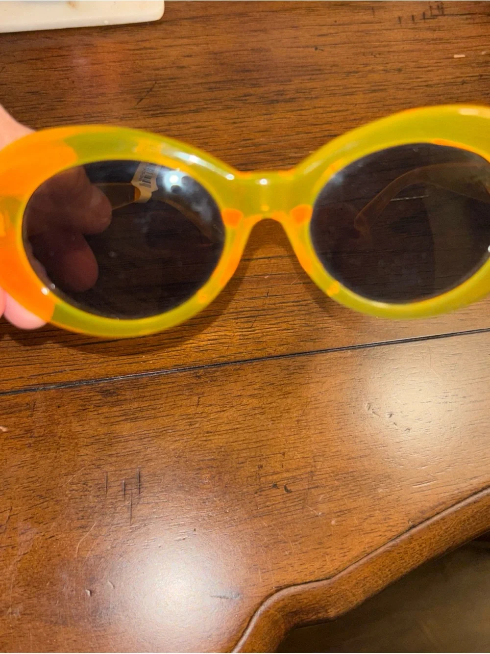 Orange Oval Retro Sunglasses - Picture 5 of 6